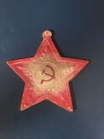 Régi retro szovjet karácsonyfadísz ,karton ,sarló-kalapács