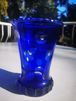 Royal blue crystal goblet vase