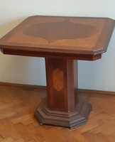 Beautiful inlaid nearly 100 year old on a columned square table