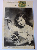 Antik  francia üdvözlő képeslap reklámmal