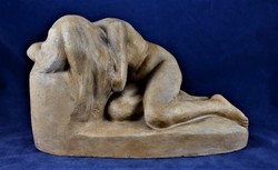 Rare, antique, terracotta sculpture: sorrow of love, yrjö liipola, 1907 !!!