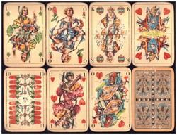 Német sorozatjelű skat kártya Új altenburgi kártyakép 1964 első kiadás 32 lap komplett