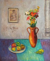 Csendélet akt képpel (60x50)