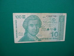 Horvátország 100 dínár 1991