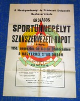 Országos sportünnepély, Debrecen, 1959, plakát, poszter