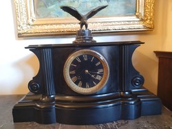 Barrard & vignon medaille d'argent vincenti 1855 large marble eagle sculpture dresser clock
