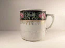 Antique rosy porcelain mug