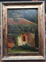 Nagybányai festő  )Antik festmény, Olaj,karton. Mérete:23x33 cm.