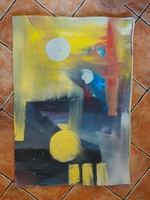 You pay 1, you can take 2 action! 70X100 cm, painting, abstract, cardboard, oil