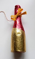 Retro csoki pezsgős üveg karácsonyfa dísz  11cm