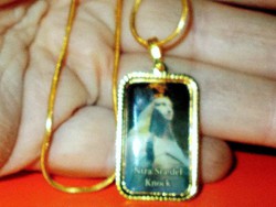 Boldogságos Szűz Mária Jelenése Knock zarándok hely Arany Gold Filled Nyaklánc