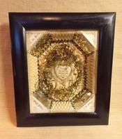 Wedding souvenir, myrtle wreath. 1909