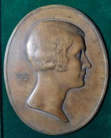 Székely Móric: Bubi frizurás hölgy 1924, bronz dombormű, relief