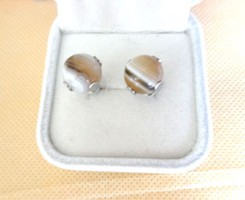 Botswana agate ball stud earrings