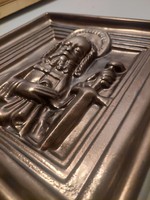 Rusói karcag bronz mázas kerámia Szent Pál ikon - falidísz