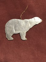 Régi retro szovjet karácsonyfadísz ,karton ,medve