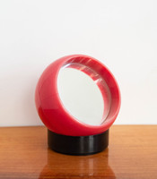 Retro black and red plastic toilet mirror and storage in one