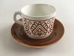 Retro, régi Kispest Gránit kávés csésze + csészealj