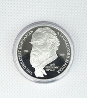 0R948 colored silver Szechenyi commemorative medal 0.999 Mkb