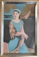 Medveczky Jenő 1961 / Lány kék ruhában