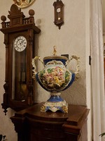 Antik óriási barokk Capodimonte fedeles váza! 55cm!