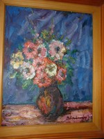 Böszörményi / 1932-2021) flower still life p., Far., With frame