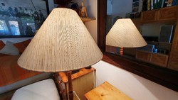 Retró, 3 lábon álló, fából készült állólámpa, lerakó asztallal. ( 3. )