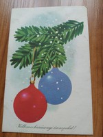 Retro karácsonyi képeslap, rajz:Kecskeméty Károly