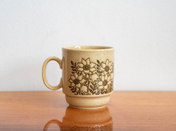 Angol retro porcelán / kerámia csésze - mid-century modern bögre virág mintával