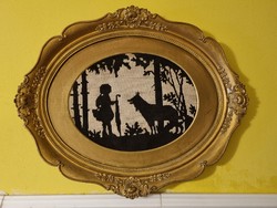 Goblen in red and wolf gilded blondel frame