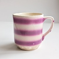 Marshmallow striped granite mug