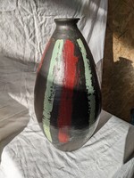 Black striped vase