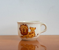 Retro gyermek csésze oroszlánokkal - mese bögre, oroszlánkirály