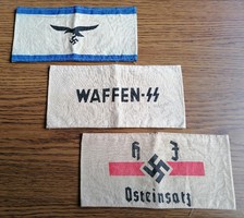 Luftwaffe + HJ Osteinsatz + Waffen SS karszalag NSDAP, Náci Németország