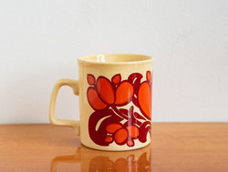 Staffordshire angol retro porcelán / kerámia bögre narancssárga virág mintával