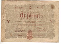 5 Five forints 1848 brown letter 1.