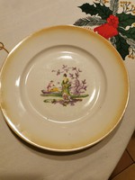 Antik Zsolnay porcelán jelenetes lapos tányér