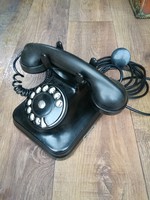 Bakelit tárcsás telefon fekete retro