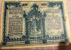 MOVE sorsjegy 1920, 10 korona értékben