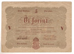 5 Five forints 1848 brown letter 2.