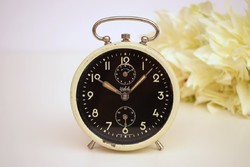 Vintage wehrle table clock / mid century German alarm clock / mechanical / retro / old