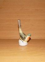 Ritka, jelzett iparművész kerámia madár barázdabillegető figura 11,5 cm (po-3)