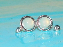 Opal shiny Tibetan silver earrings