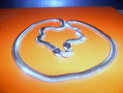 Lapított Kígyó fazonú Tekintélyes Jelzett 925-ös Töltött Ezüst Nyaklánc 60 cm és 0.7 cm