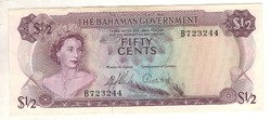 1/2 dollár 0,5 50 cent Bahama szigetek 1965 Ritka