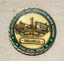 Usasma fort bliss texas usa army sergeants majr academy military enamel commemorative medal
