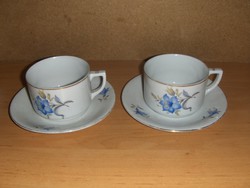 Ritka, régi Drasche porcelán kék virágmintás csésze párban aljjal (10/K)