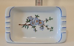Hollóházi kék mályvavirág mintás porcelán hamutál (2067)