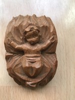 Hand-carved little Christmas tree ornament or figure of nativity