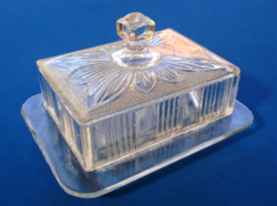 Old butter container with pressed glass lid